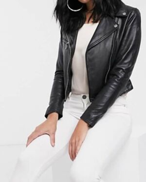 Women Bella leather jacket In Black