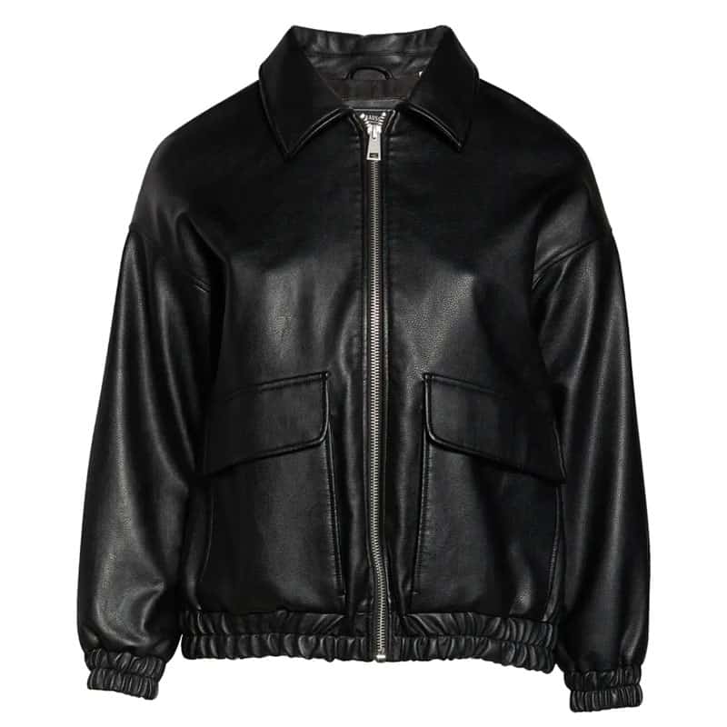 Women’s Faux Leather Dad Bomber jacket
