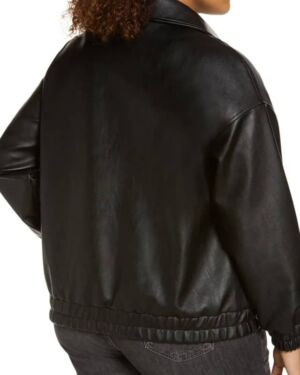 Women’s Faux Leather Dad Bomber jacket