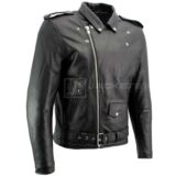 Classic Armored Men’s Black High-Grade Leather Motorcycle Biker jacket with X-Armor Protection