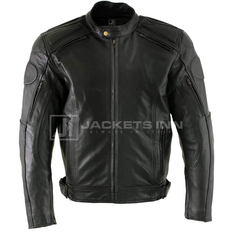 Executioner Men's Black Leather Racer jacket with X-Armor Protection ...
