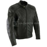 Executioner Men’s Black Leather Racer jacket with X-Armor Protection