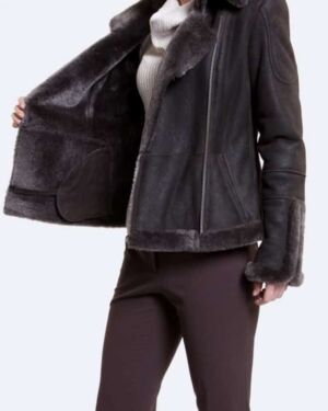 Black Stylish Shearling jacket