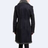 Black Long Shearling Coat For Women