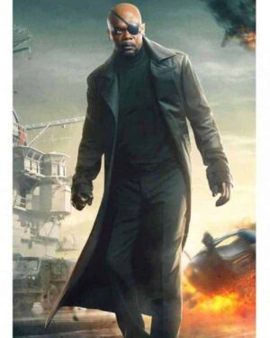 The Winter Soldier Nick Fury Leather Coat