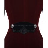 Red Velvet Devil Gothic Long Tail Coat For Women