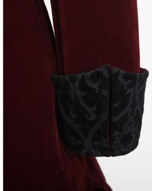 Red Velvet Devil Gothic Long Tail Coat For Women