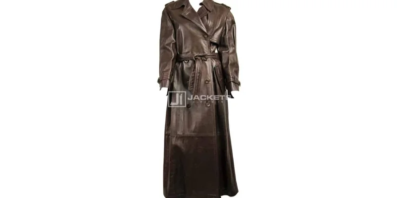 ESCADA-BROWN-LEATHER-TRENCH-OVERCOAT